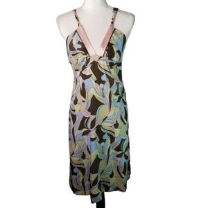 Vtg 90s y2k silk floral Coquette Fairycore dress usa